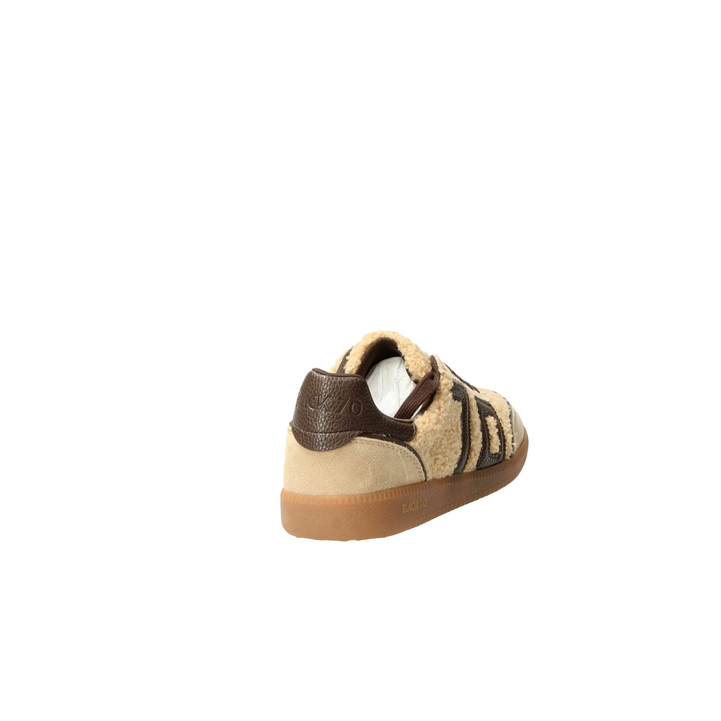 Sneakers Cloud Teddy beige e coffee leather Back 70