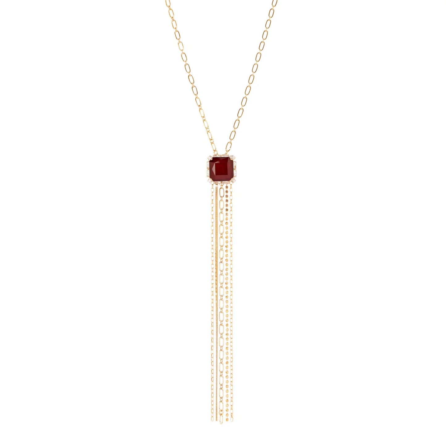 Collana lunga Semira con cristalli e frangia Sodini