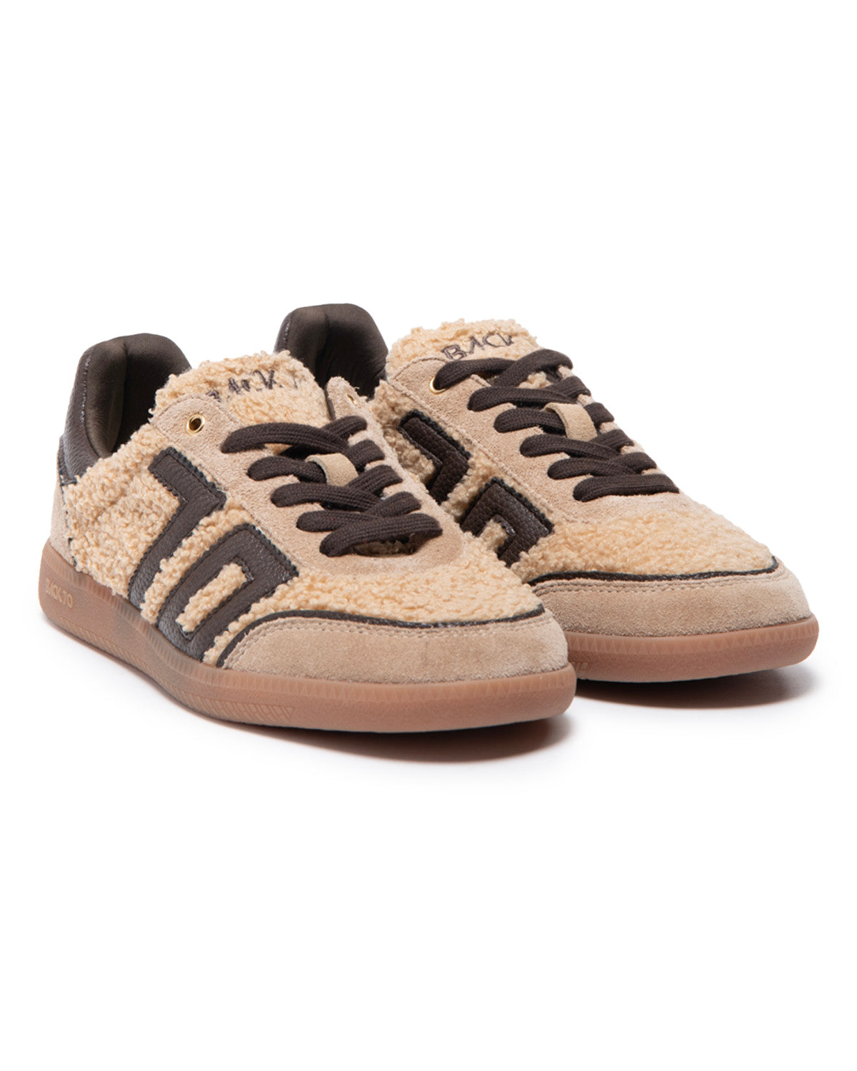 Sneakers Cloud Teddy beige e coffee leather Back 70