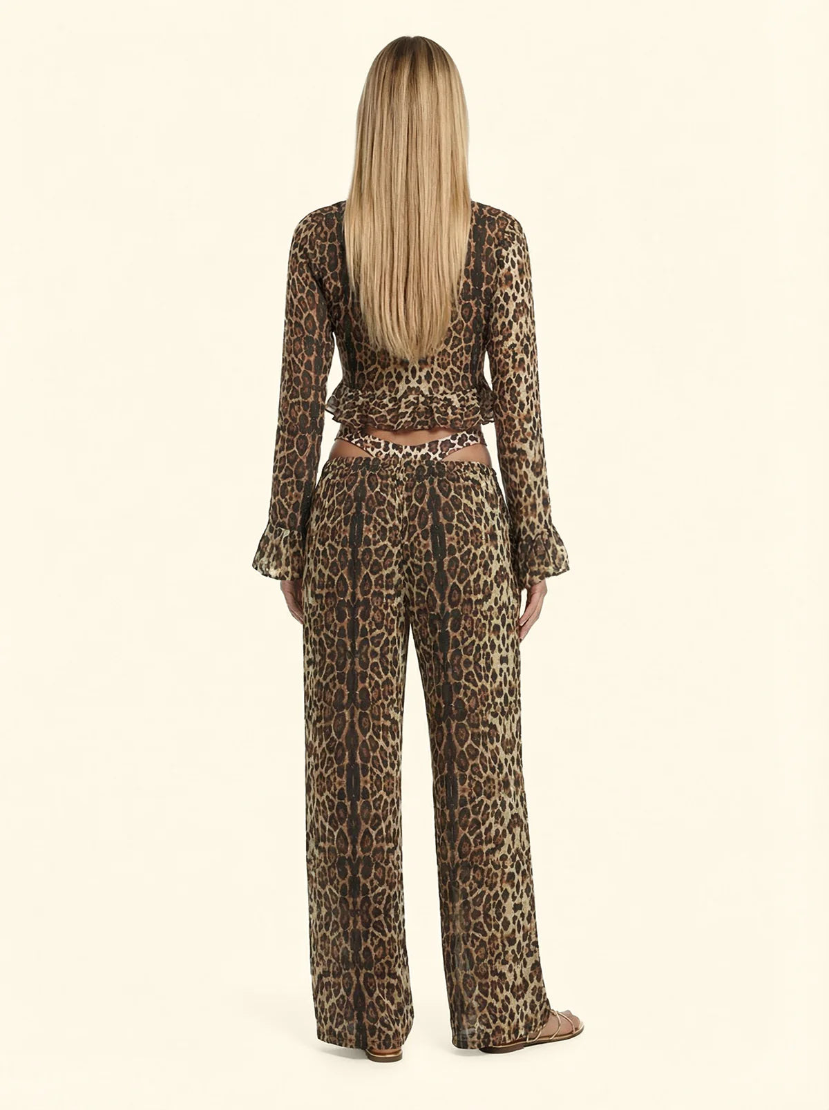 Pantalone palazzo leopardato Rio F**k
