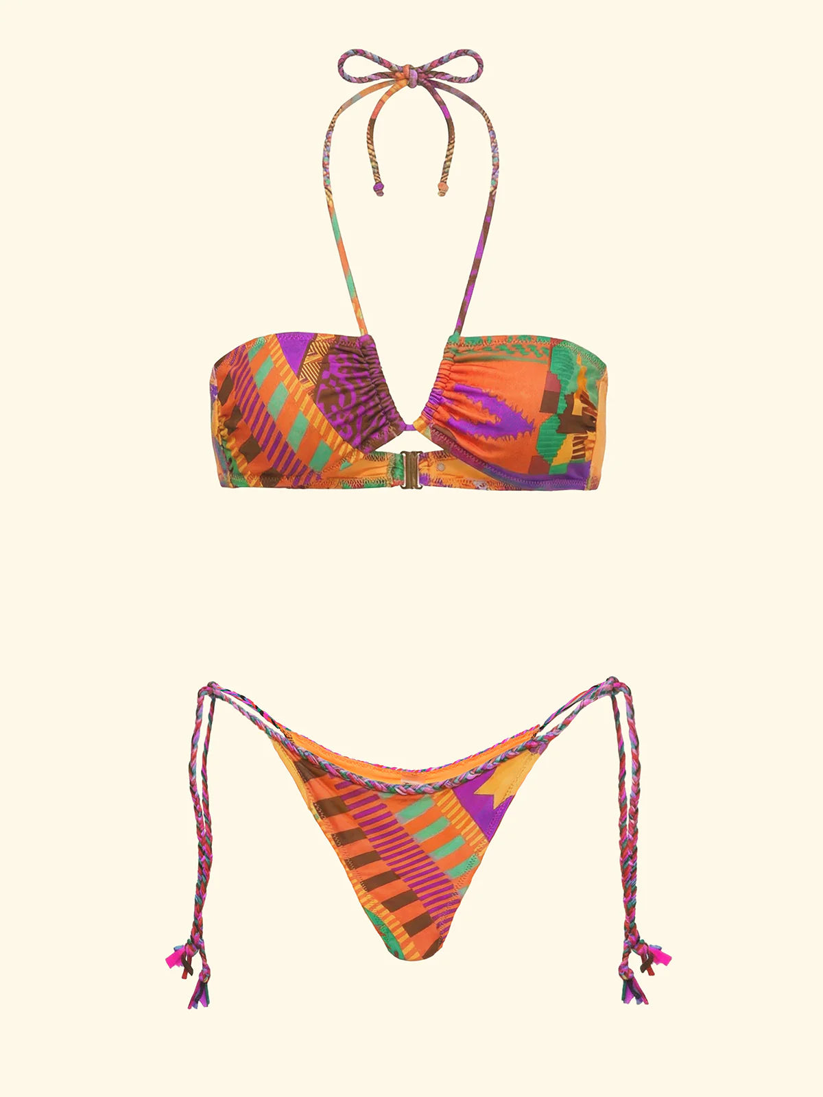 Bikini fascia con slip regolabile fantasia multicolor F**k