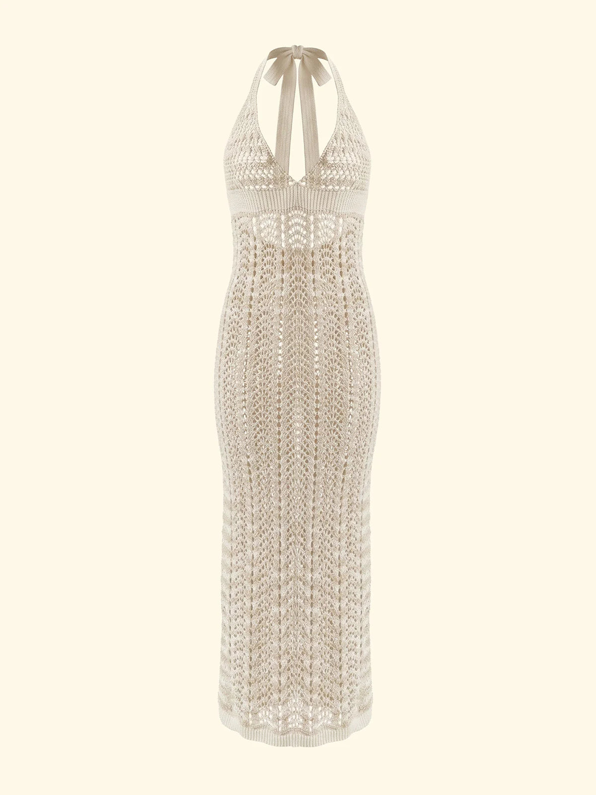 Vestito lungo crochet beige Copacabana F**k