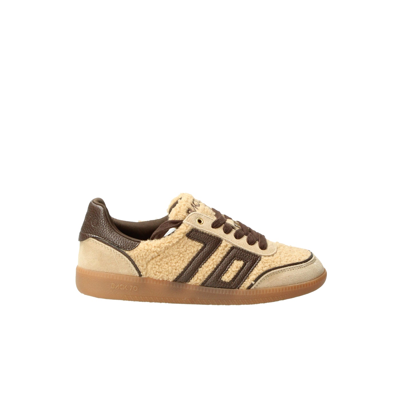 Sneakers Cloud Teddy beige e coffee leather Back 70