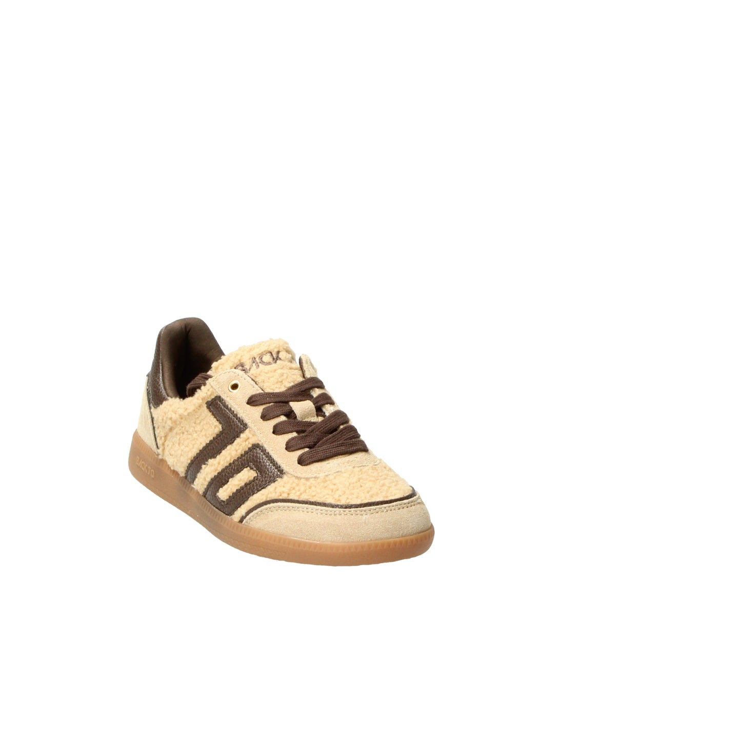 Sneakers Cloud Teddy beige e coffee leather Back 70
