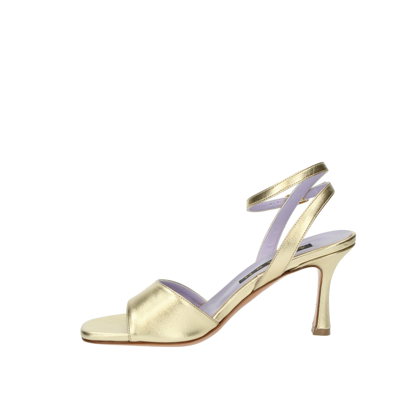 Sandali platino in pelle con tacco Albano