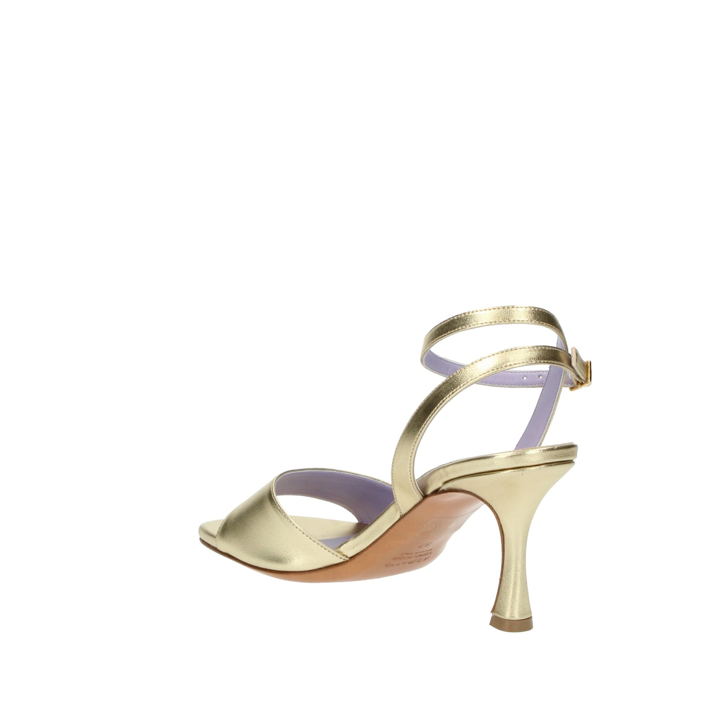 Sandali platino in pelle con tacco Albano