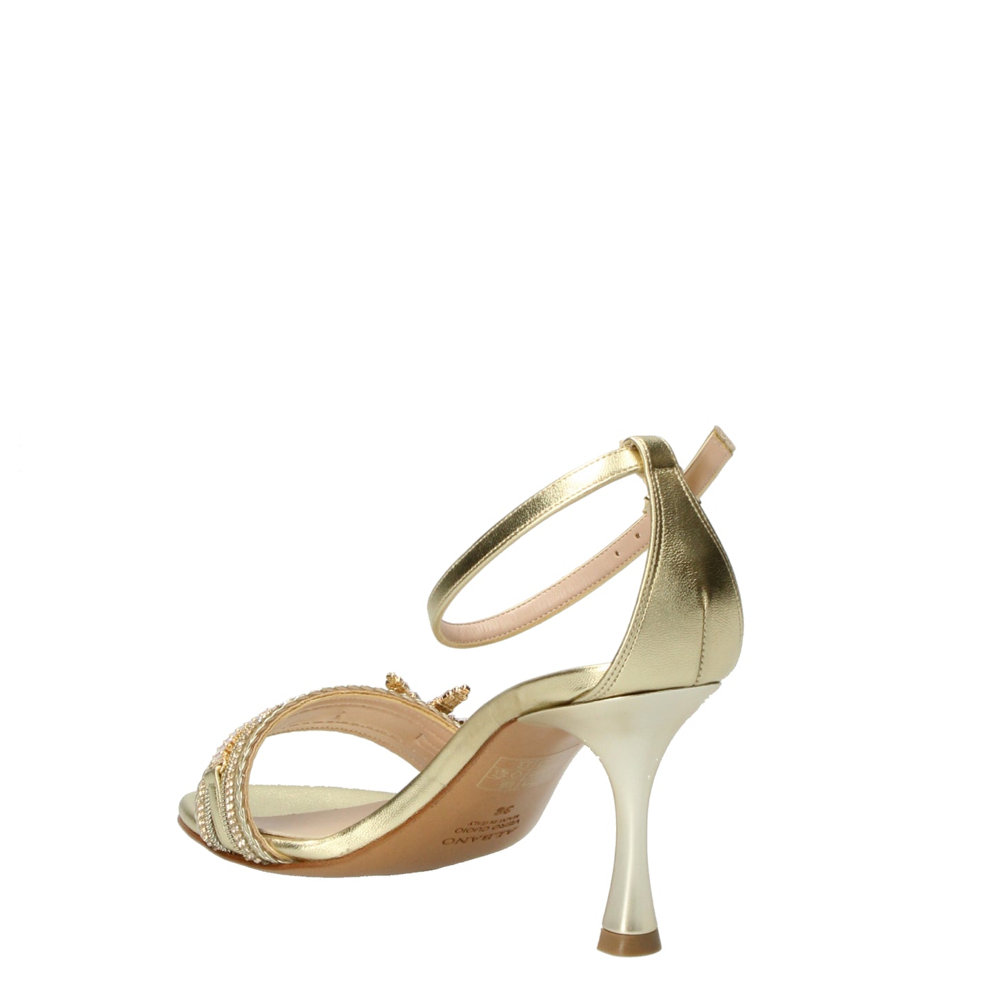Sandali oro in pelle con tacco Albano