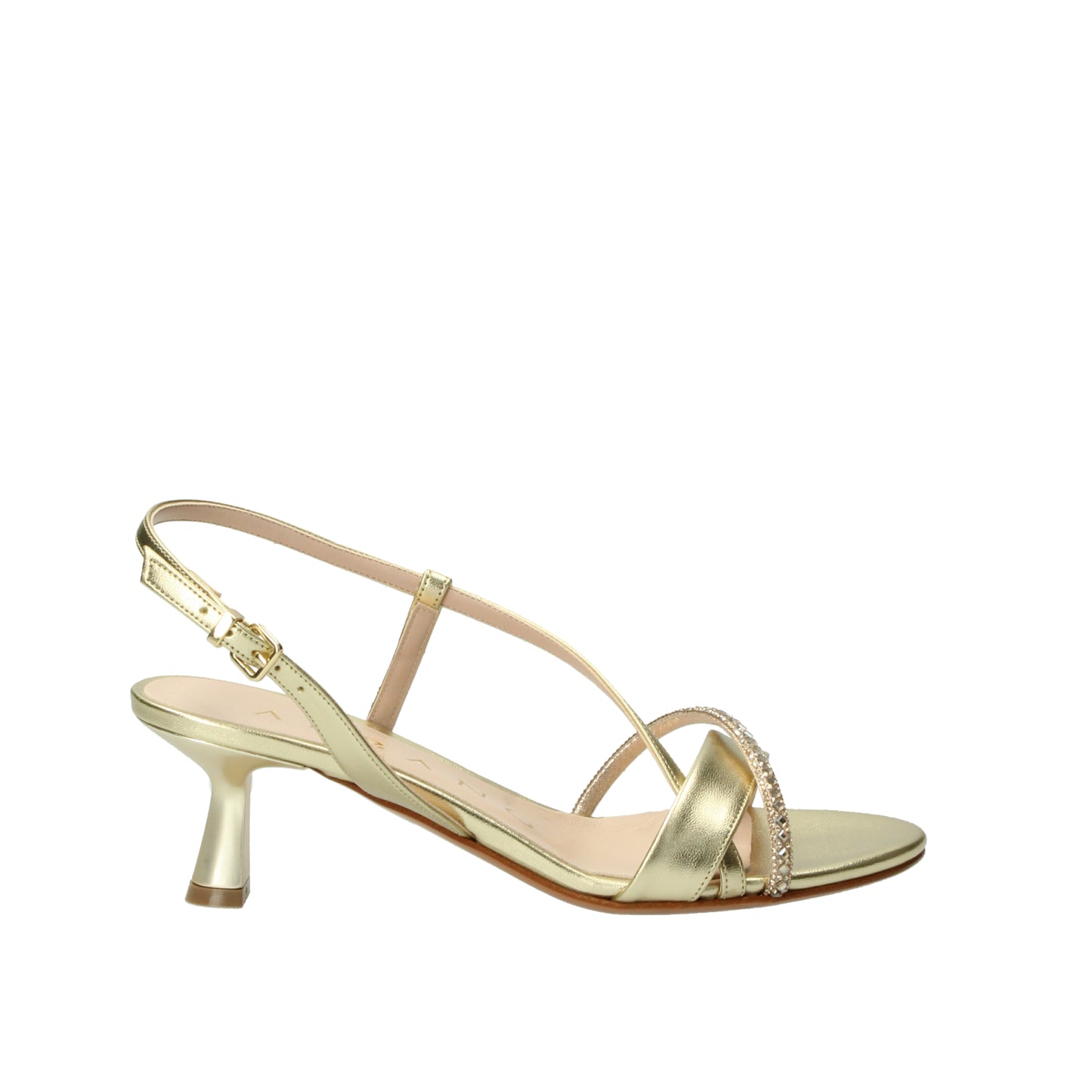 Sandali oro in pelle con tacco Albano