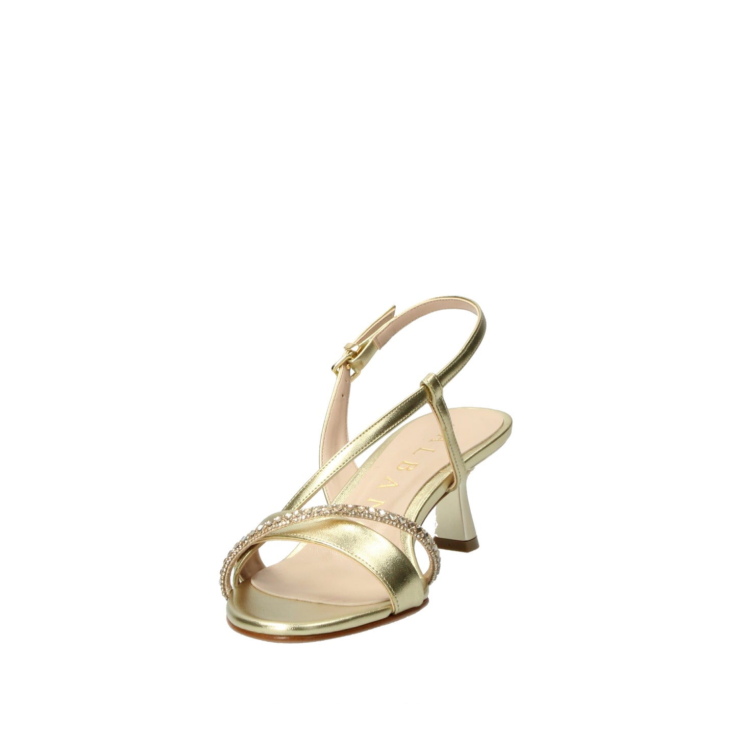 Sandali oro in pelle con tacco Albano