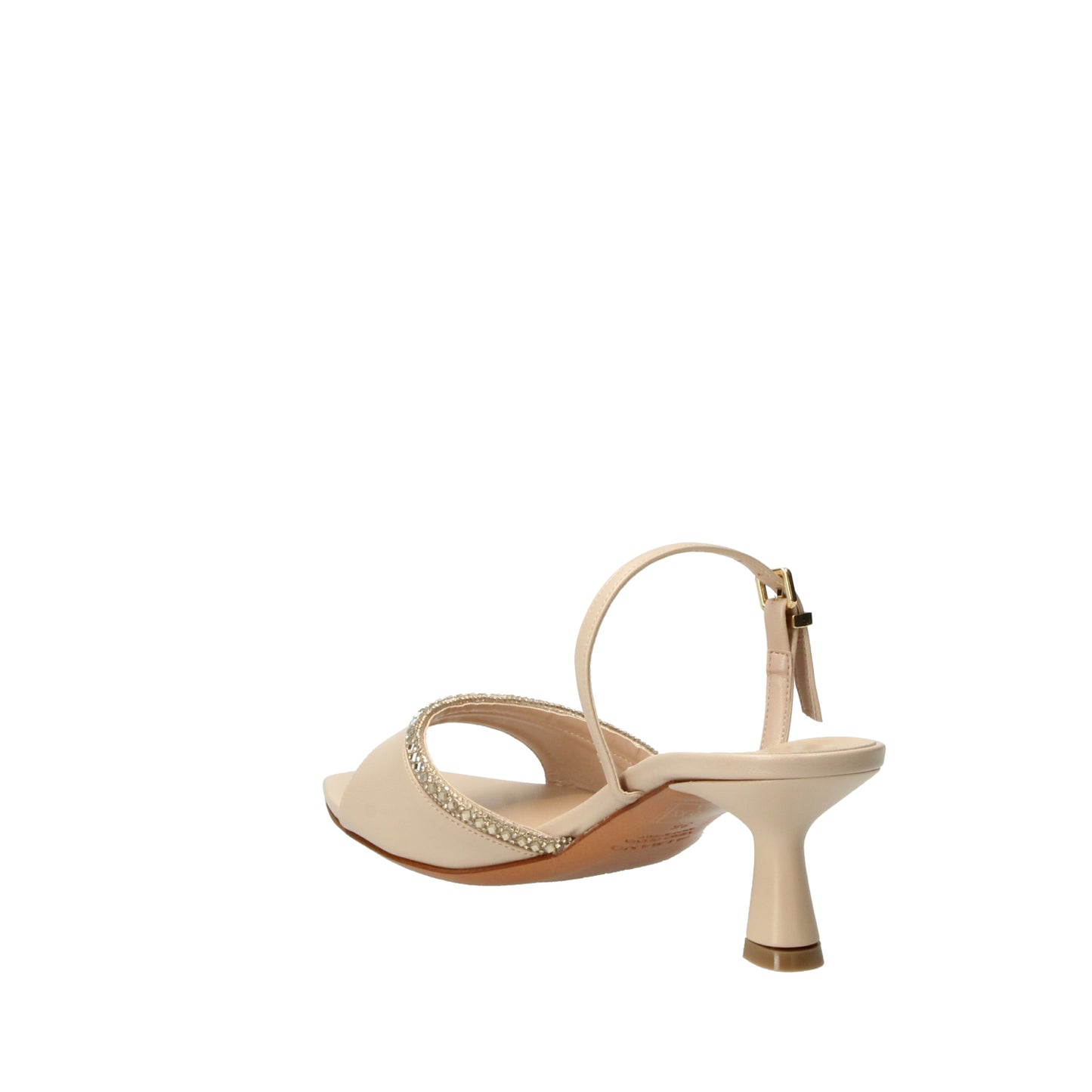 Sandali mules beige in pelle con tacco Albano