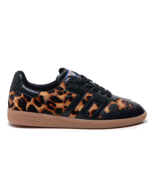 Sneakers Cloud in pelle leopard black Back 70
