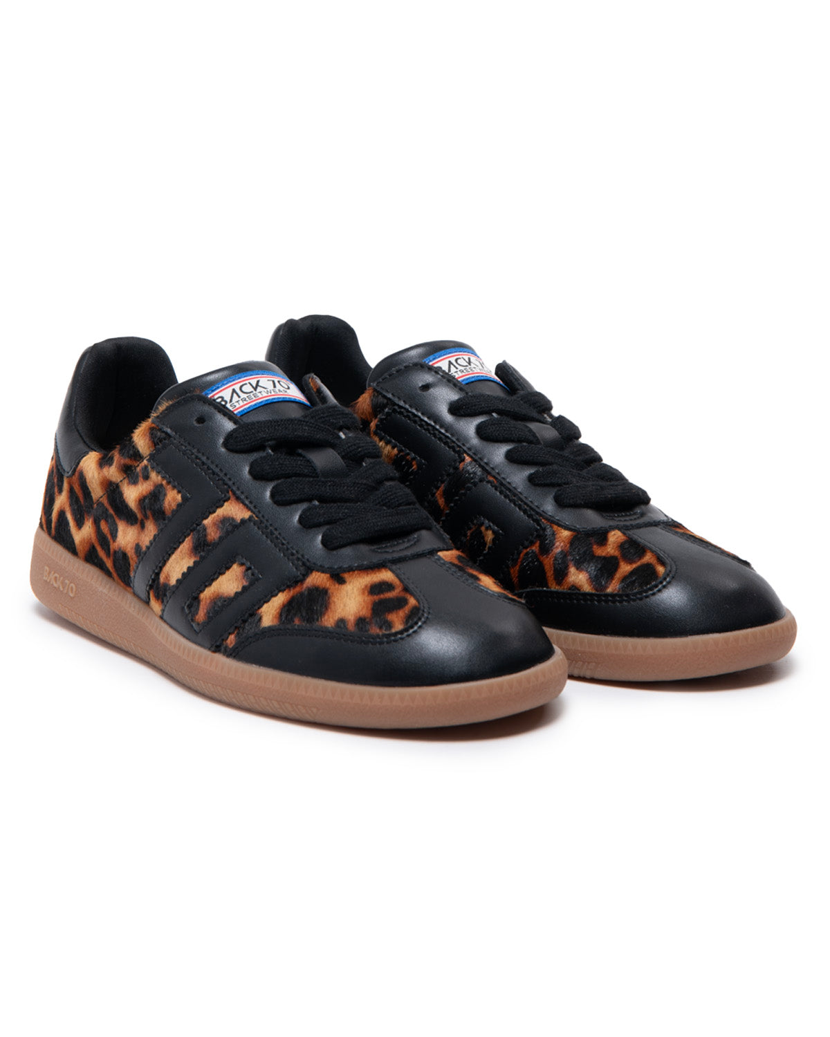 Sneakers Cloud in pelle leopard black Back 70