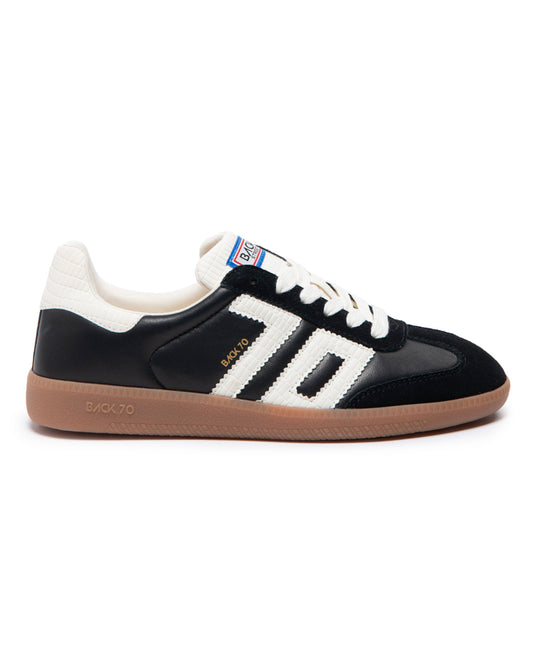 Sneakers Cloud in pelle black suede milk Back 70