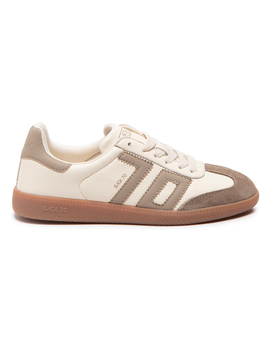 Sneakers Cloud in pelle milk taupe Back 70