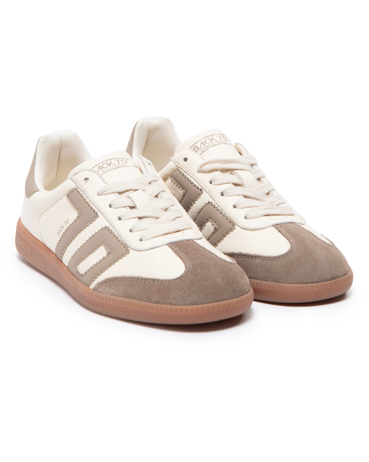 Sneakers Cloud in pelle milk taupe Back 70