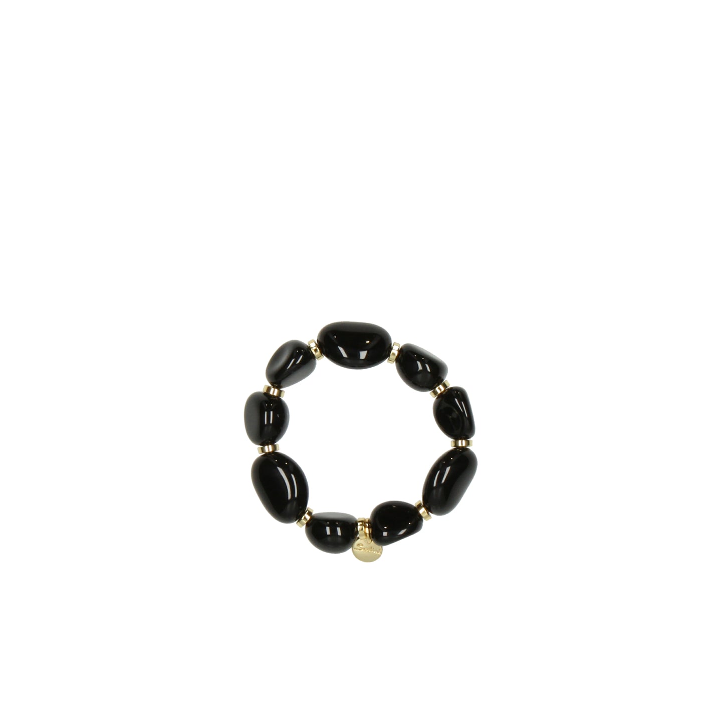 Bracciale nero elastico di pietre Corinne Sodini