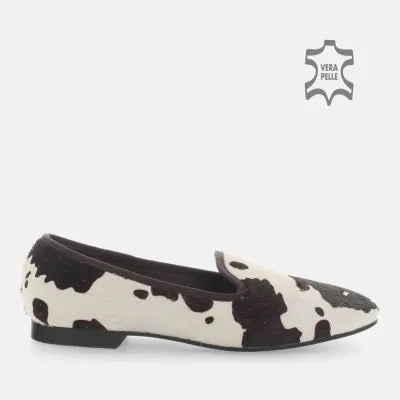 Ballerine loafer cavallino stampa mucca Kharisma