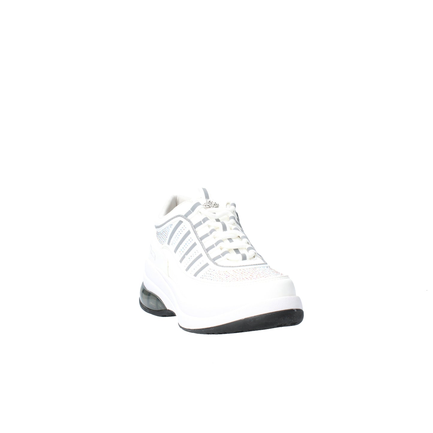 Sneakers up white silver con zeppa Fornarina