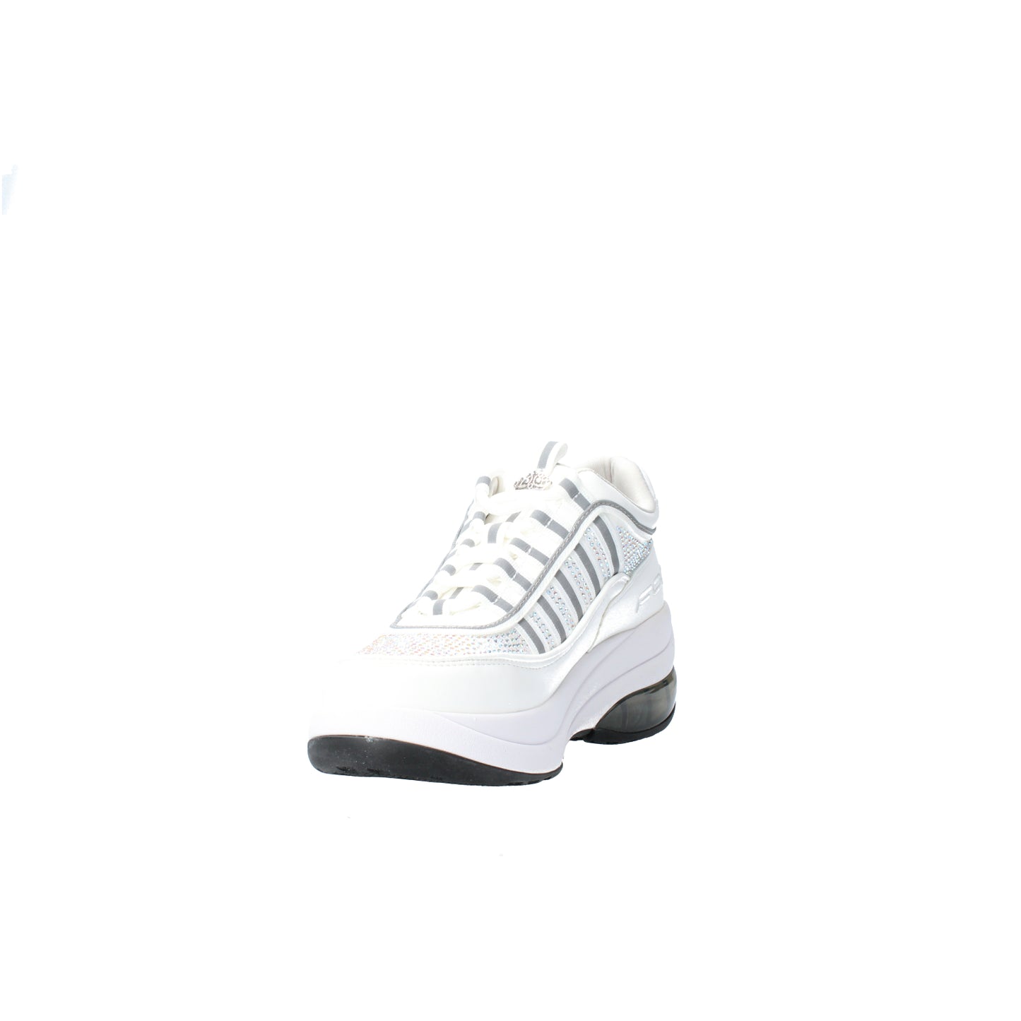 Sneakers up white silver con zeppa Fornarina