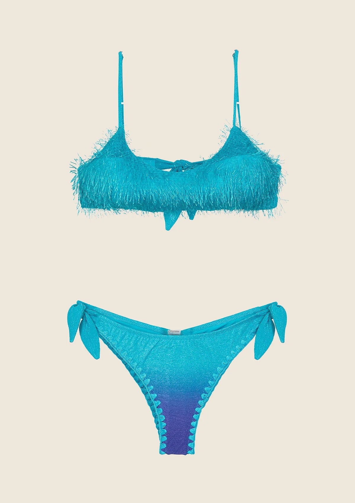 Bikini top con con slip regolabile azzurro e viola Visionary dose F**K