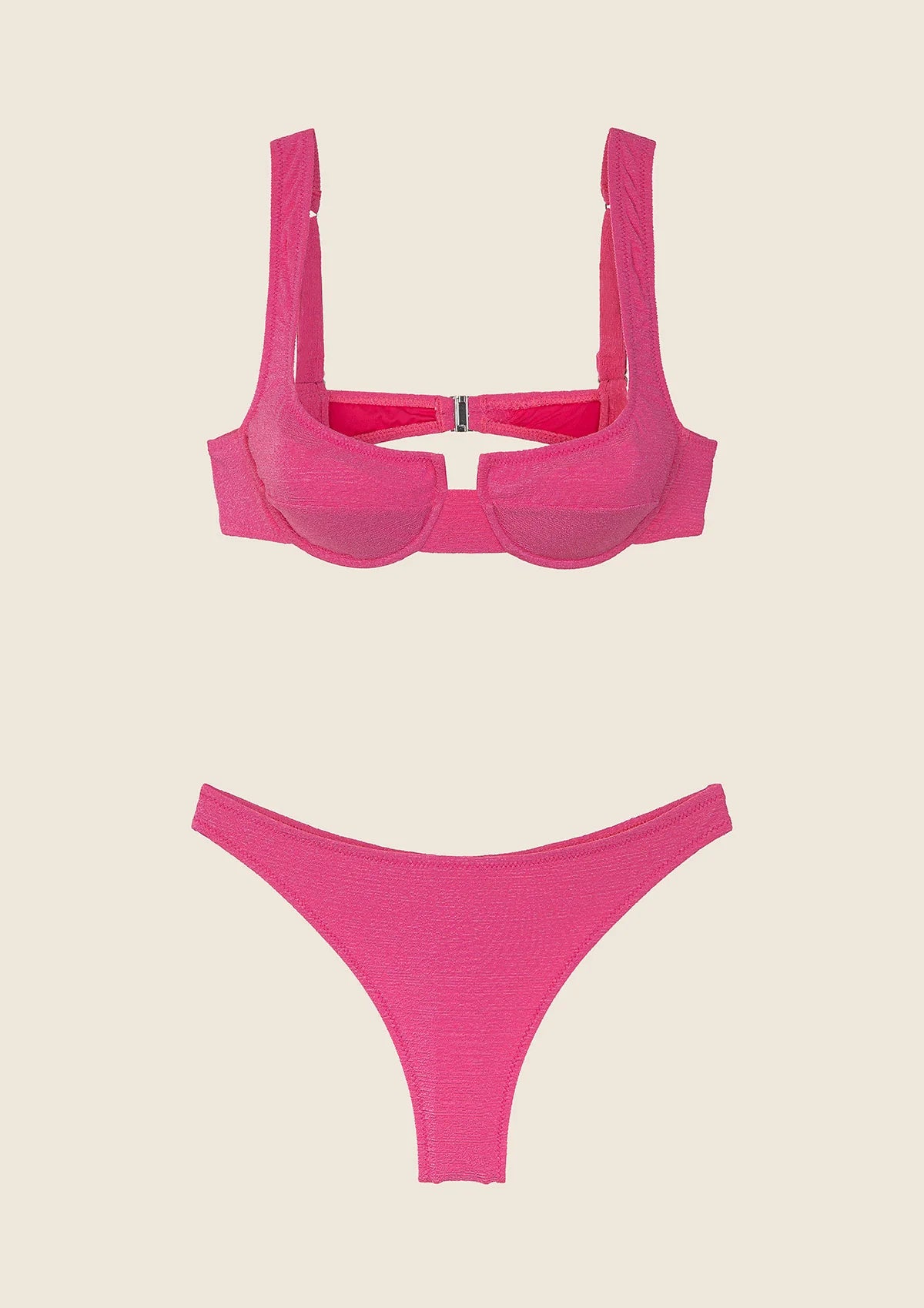 Bikini reggiseno con ferretto e slip americano fisso fucsia Visionary dose F**K