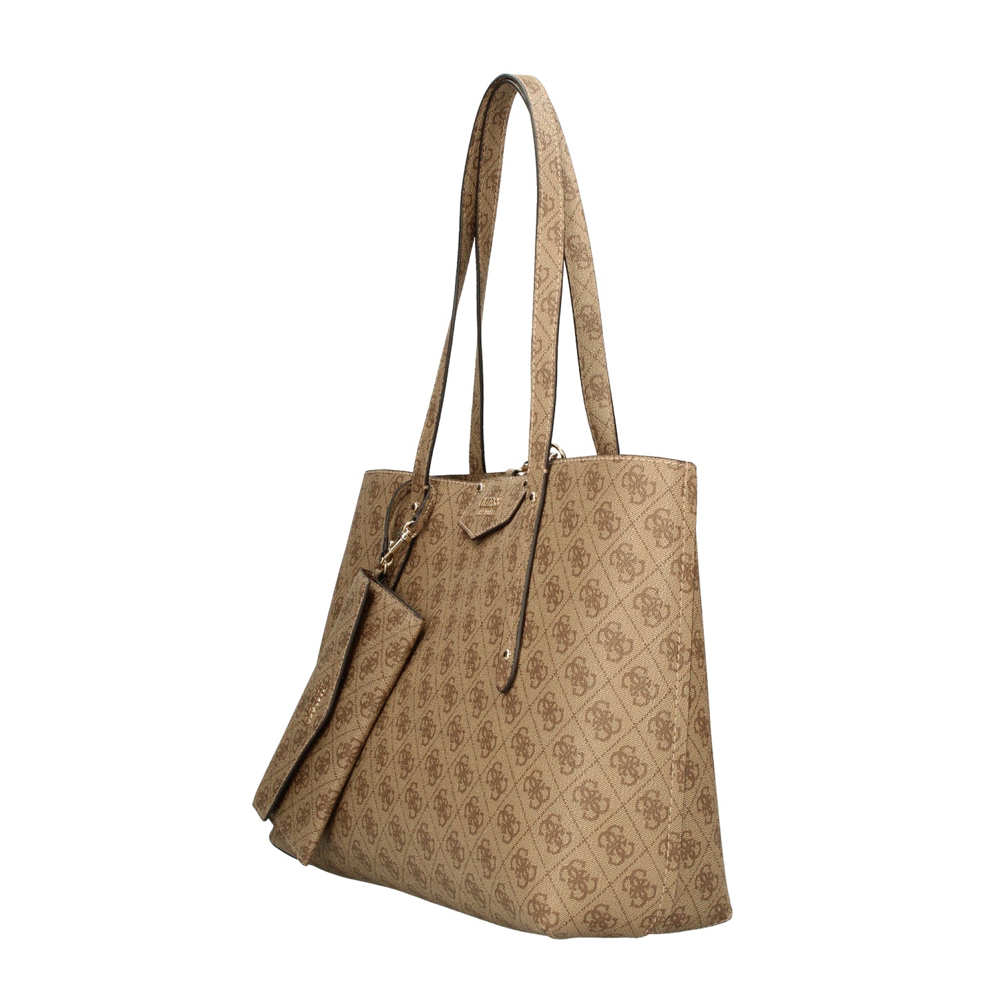 Borsa shopping beige latte logo eco Brenton tote Guess