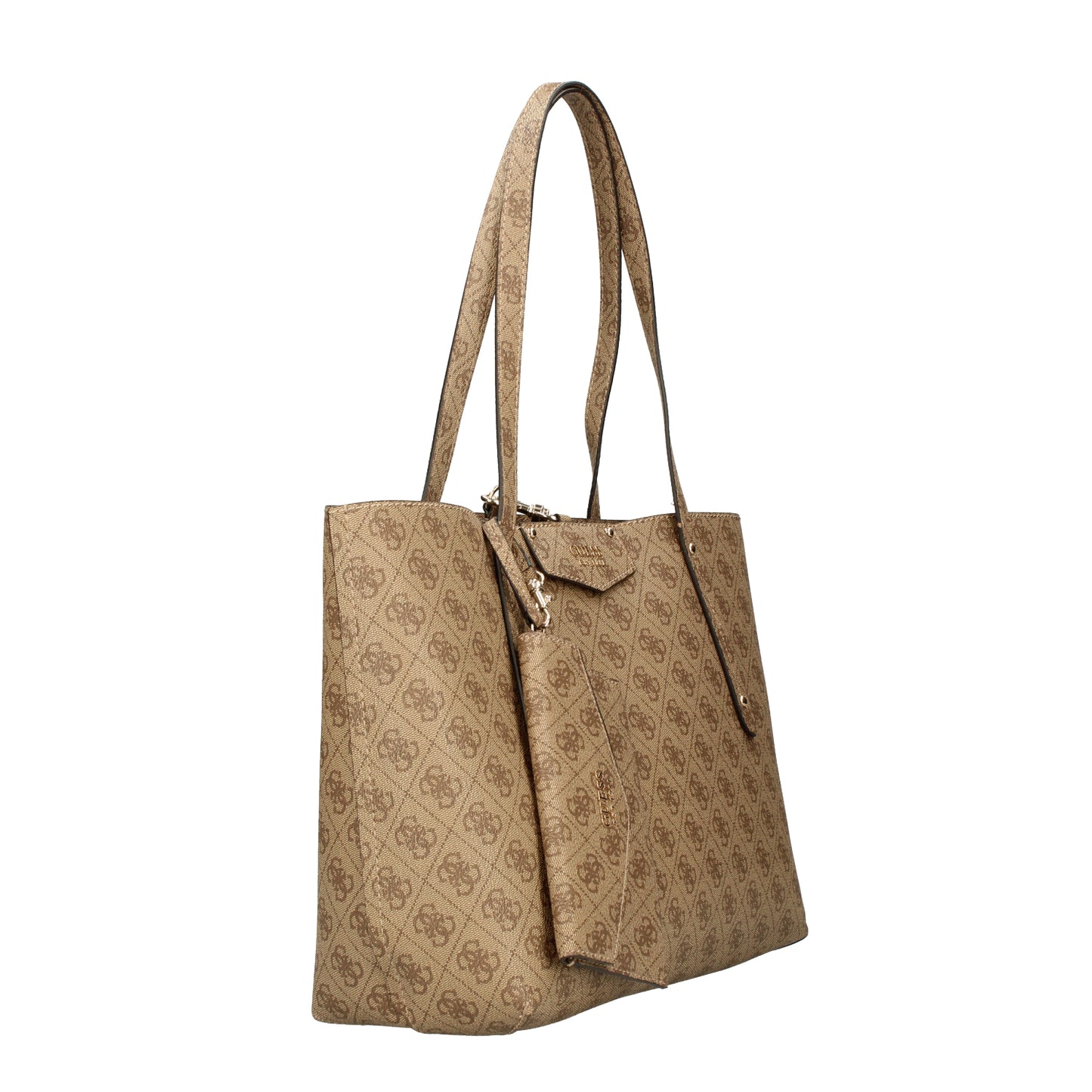 Borsa shopping beige latte logo eco Brenton tote Guess