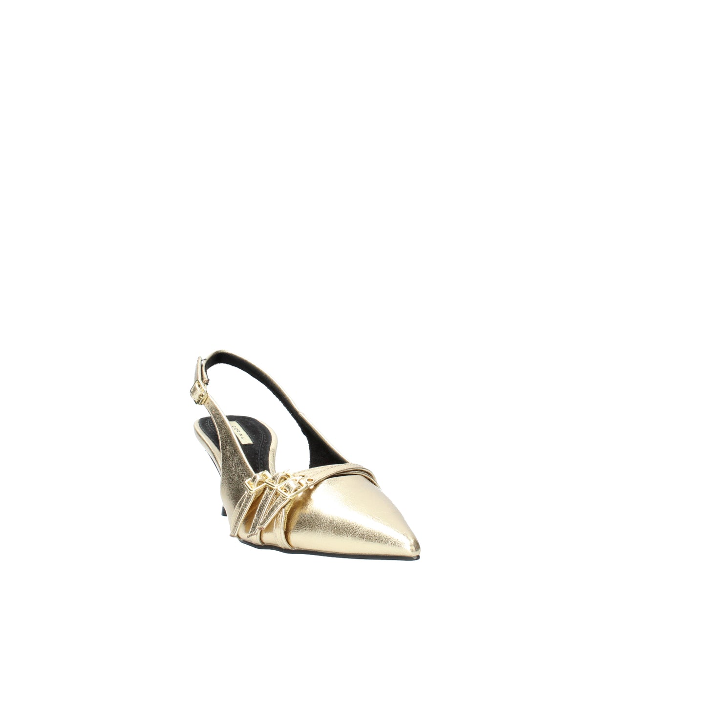 Slingback oro in ecopelle Pretty bum. Scarpe con tacco