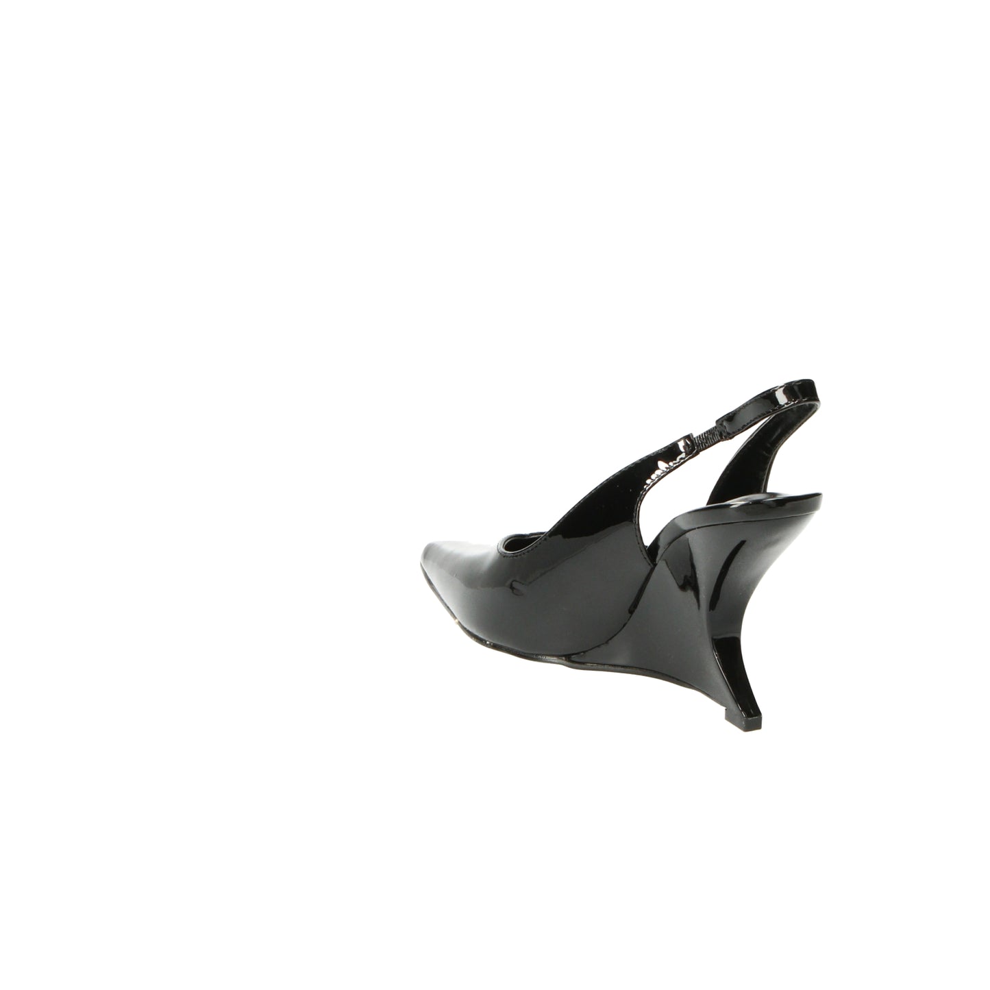 Scarpe slingback nere in vernice con zeppa Pretty bum