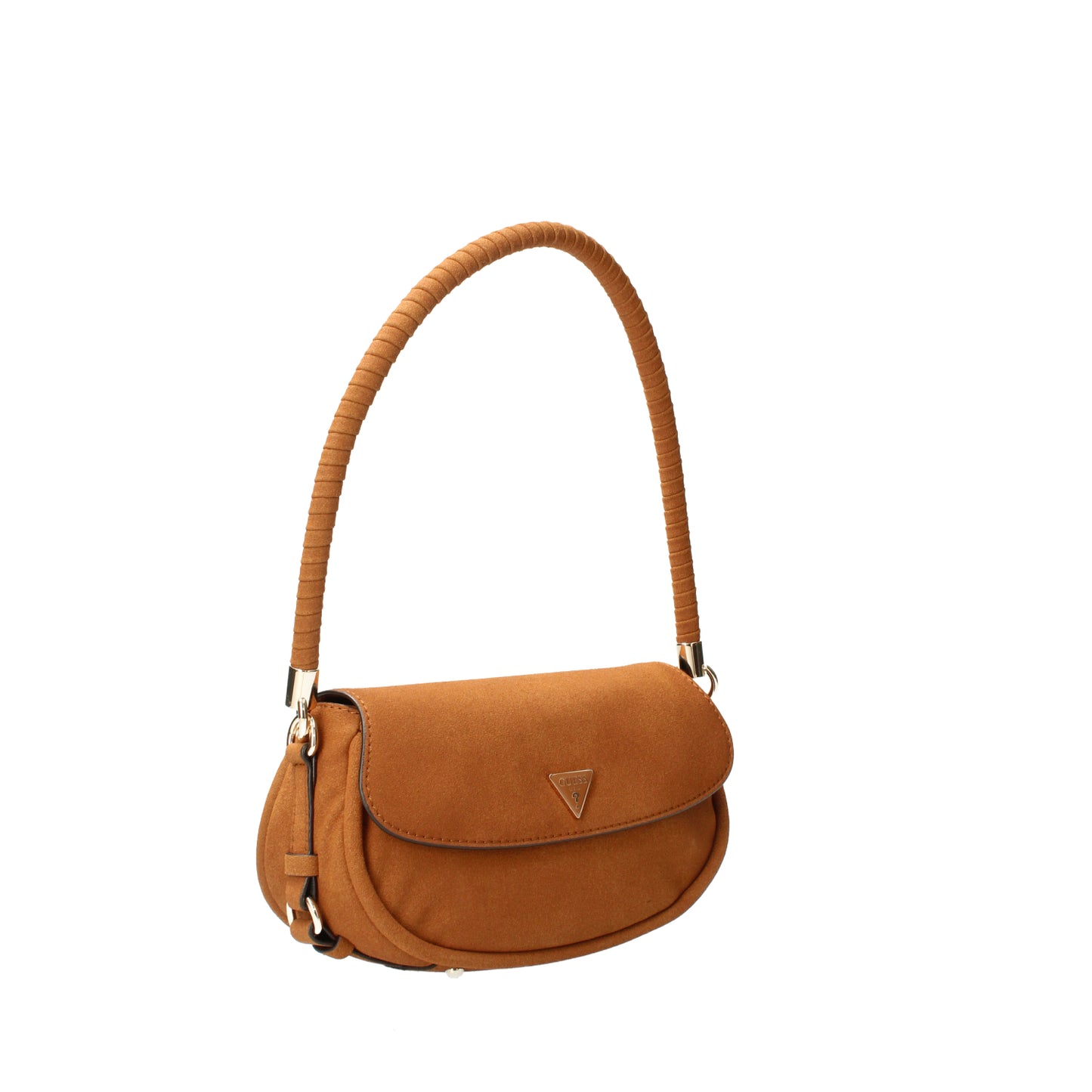 Borsa a spalla in suede cuoio Danya Guess