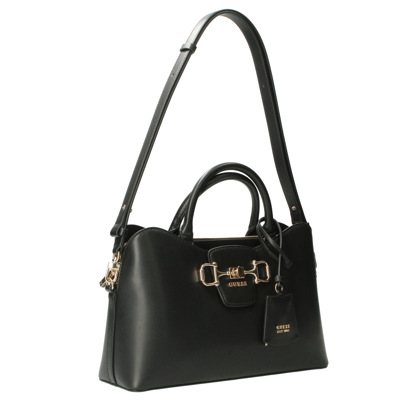 Borsa a mano nera con logo Janie Guess