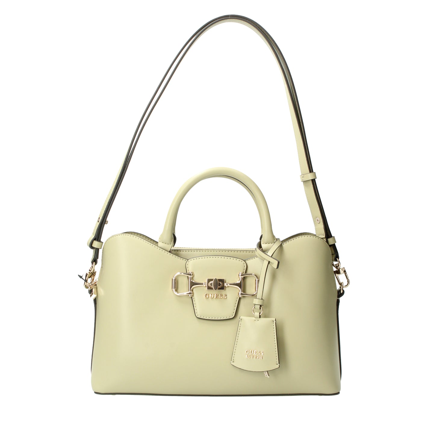 Borsa a mano salvia con logo Janie Guess