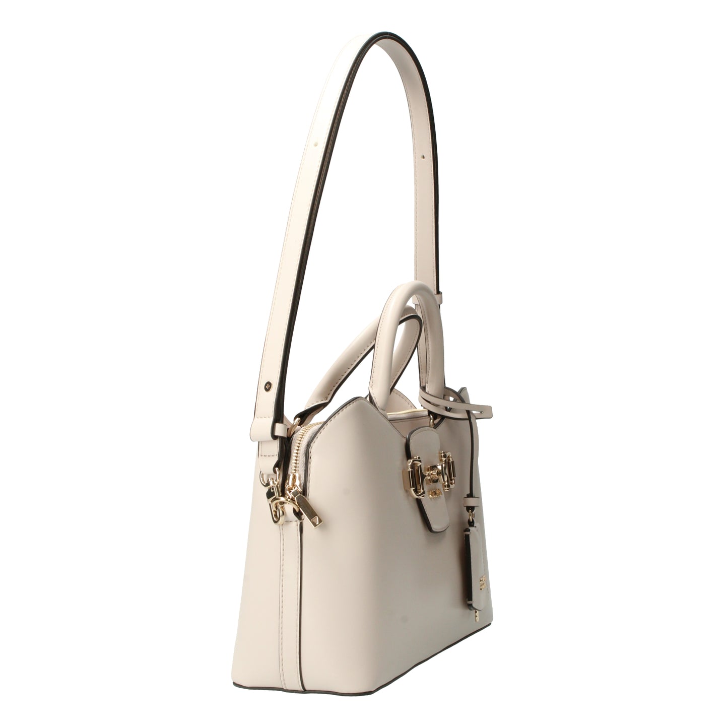 Borsa a mano avorio con logo Janie Guess